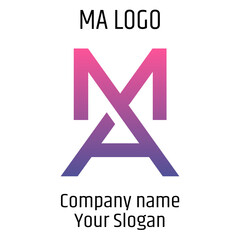 MA initials logo, name initials logo, company initials logo, person initials logo.