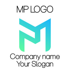 MP initials logo, name initials logo, company initials logo, person initials logo.