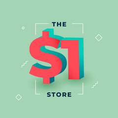 dollar one store banner for promotion and marketing