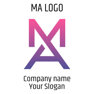 MA initials logo, name initials logo, company initials logo, person initials logo.