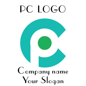 PC initials logo, name initials logo, company initials logo, person initials logo.