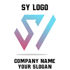 SY initials logo, name initials logo, company initials logo, person initials logo.