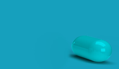 medicine capsules and tablets in 3D on color backdrops