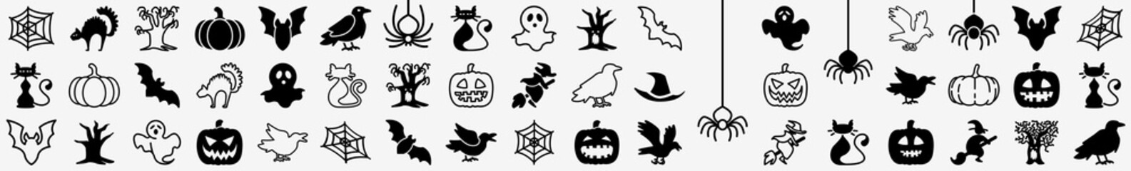 Halloween Icon Set | Halloween Icons Illustration Set | Halloween Vector Isolated Collection
