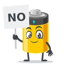 vector illustration of battery mascot or character