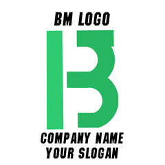 BM initials logo, name initials logo, company initials logo, person initials logo.