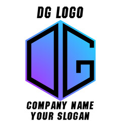 DG initials logo, name initials logo, company initials logo, person initials logo.