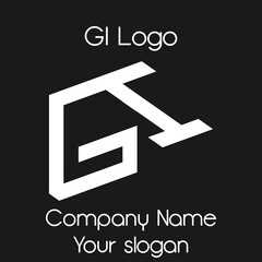GI initials logo, name initials logo, company initials logo, person initials logo.