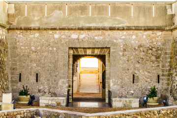 Detail of Guardias Viejas castle, Almeria Spain