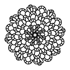 Mandala. Antistress coloring book. Template for mehendi. Oriental drawing. Vector illustration. Isolated on a white background.
