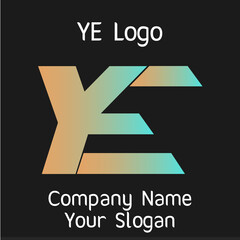YE initials logo, name initials logo, company initials logo, person initials logo.
