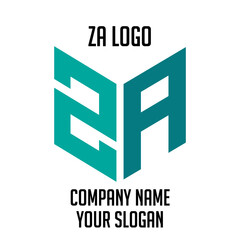 ZA initials logo, name initials logo, company initials logo, person initials logo.