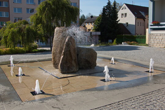Water fountain in Volary,South Bohemian Region,Czech republic,Europe
