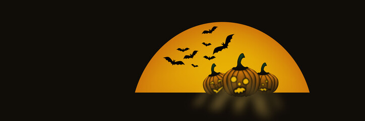 Illustration for halloween cards and web banners. With copy space
