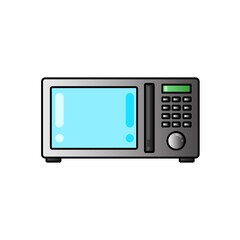 Microwave Electric Oven vector icon. filled flat