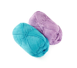 Clews of wool threads for knitting isolated