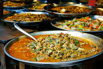 assortment of asian dishes street food 