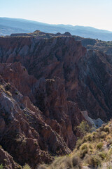 terrain heavily eroded over time