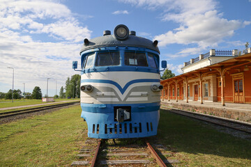 An old locomotive of a steam train in Estonia