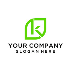 Letter K and leaf logo