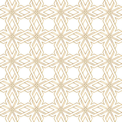 Seamless pattern of golden abstract lines