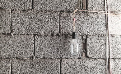 Lamp hanging from the wall.