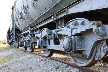 Railway wheels of an old train