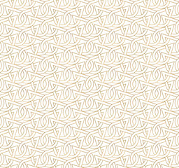 Golden seamless pattern with oriental delicate ornament.
