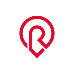 Fototapeta premium Letter R location logo icon vector