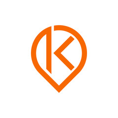 Letter K location logo icon vector