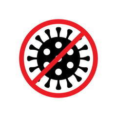 No coronavirus icon. Prohibition virus sign isolated on white background