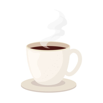 coffee cup with smoke design of drink caffeine breakfast and beverage theme Vector illustration
