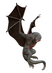 3D Rendering Fairy Tale Dragon on White