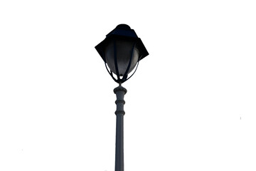 isolated lamp post on white background 