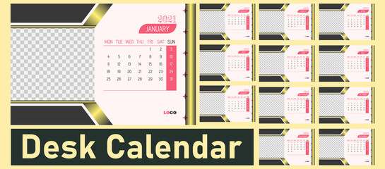 Creative desk calendar 2021 editable design print-ready templates