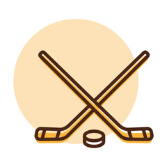 Ice Hockey Sticks and Puck vector icon