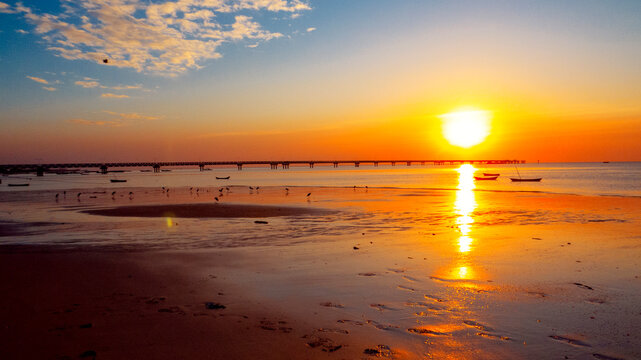 sunset on the beach