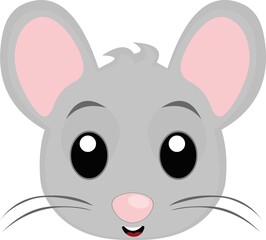 Vector illustration of emoticon of the face of a little mouse