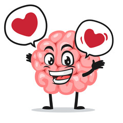 Vector illustration of brain mascot or character