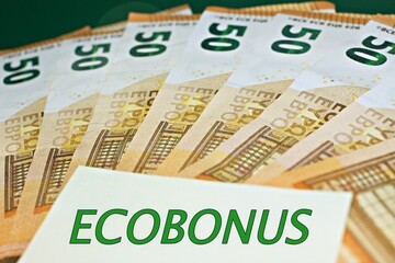 Euro banknotes with the sign 