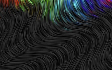 Dark Multicolor, Rainbow vector pattern with bent ribbons.