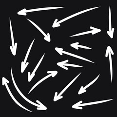 Set of rough hand drawn, grunge, handmade elements arrows, waypoints EPS Vector