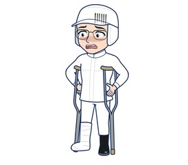 young man in white hygienic clothes