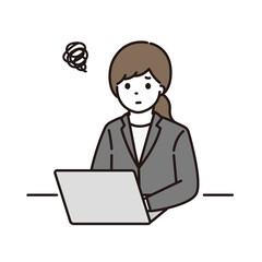ビジネスウーマン パソコン 困る