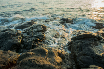when wave beats on rocks