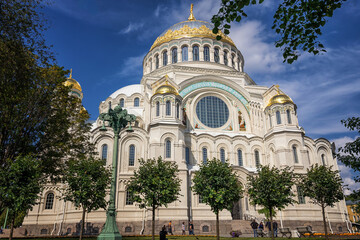 Fototapeta na wymiar Naval Cathedral in Kronstadt. UNESCO World Heritage Site