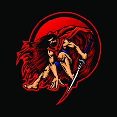 Ninja mascot logo esports  feel free to adding you own logo text to the logo illustration