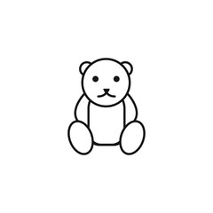 Teddy bear toy for a baby, line icon on white background EPS Vector