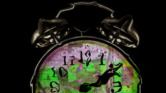 The Acid Trip Retro Clock Face-melting 