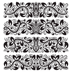 Vintage decorative elements for design. Floral decorations in antique style.